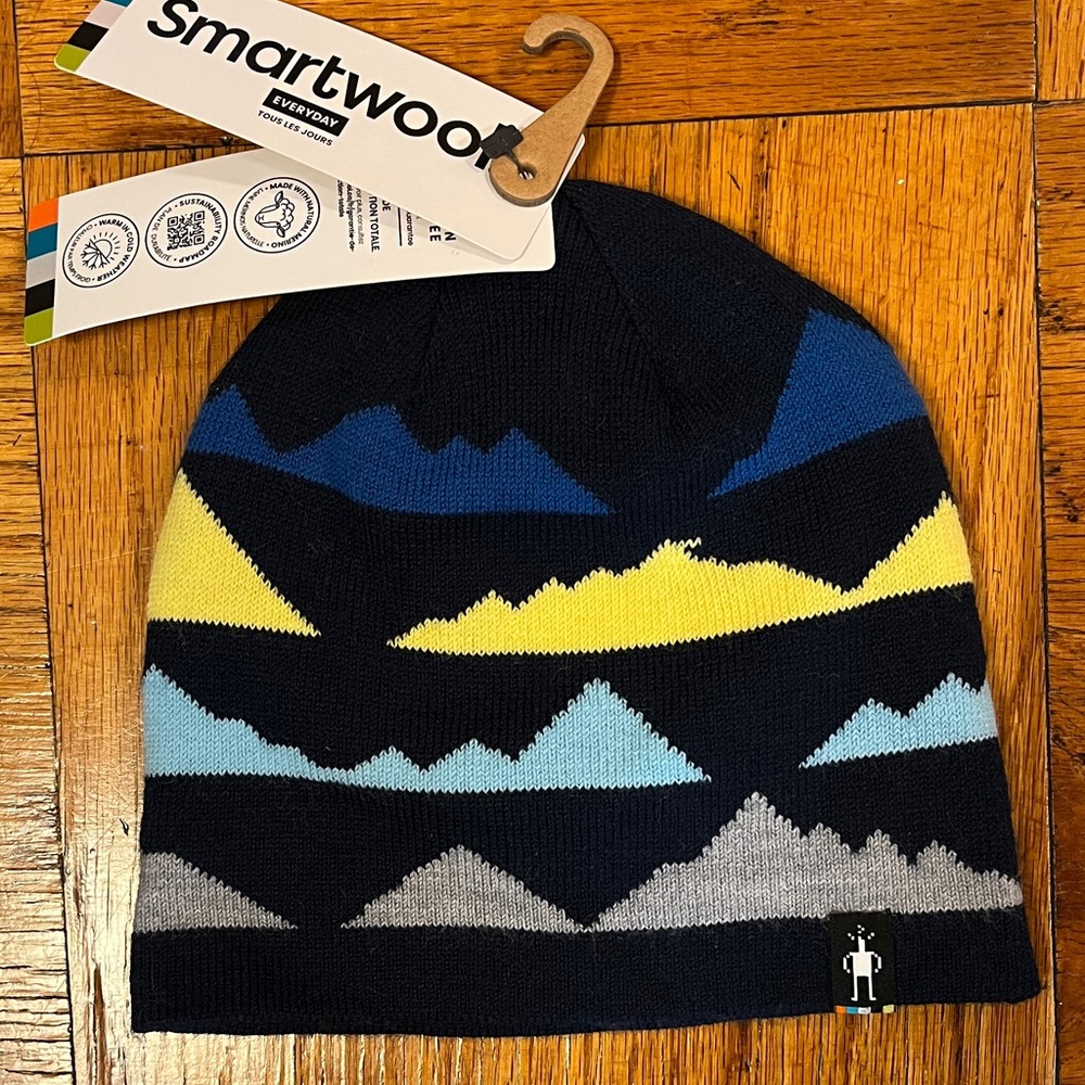 Smartwool Mountain Beanie - Navy, Yellow, Gray New w Tags!